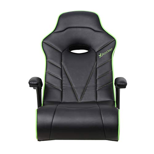 X Rocker Limewire 2.1 BT Floor Rocker Gaming Chair, 36.2" x 20.8" x 31.5", Black/Green