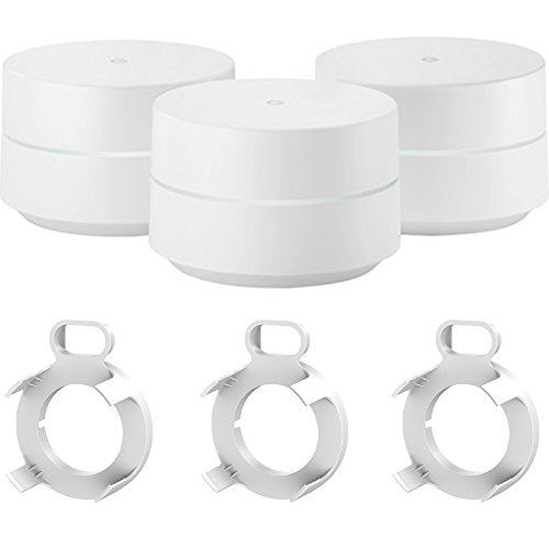 Google Wi-Fi 3-Pack (GA00158-US) with 3X Deco Gear WiFi Outlet Wall Mount White