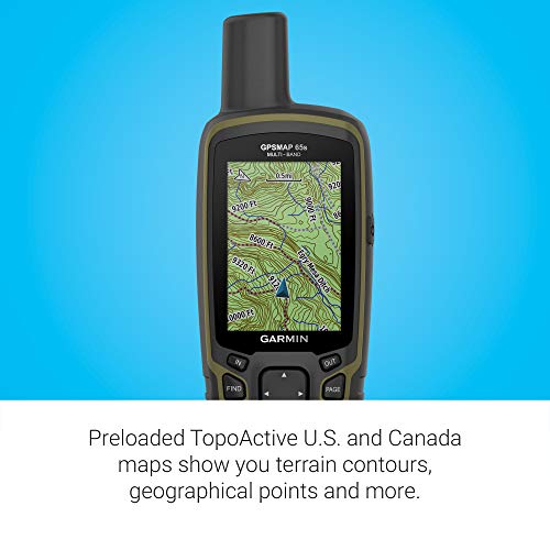 Garmin GPSMAP 65s, Button-Operated Handheld with Altimeter and Compass, Expanded Satellite Support and Multi-Band Technology, 2.6" Color Display