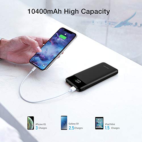 Charmast Portable Charger, USB C Battery Pack, 3A Fast Charging 10400mAh Power Bank LED Display, Slim Portable Phone Battery Charger for iPhone 13 12 11 X 8 7 Samsung S21 S20 Google LG OnePlus iPad