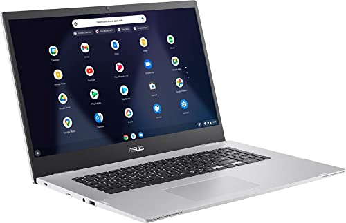 2022 Newest ASUS Chromebook 17.3" FHD 1080p Widescreen Light Laptop, Intel Celeron N4500 (Up to 2.8GHz), 4GB RAM, 32GB eMMC,HD Webcam,UHD Graphics, WiFi 6, 17+ Hours Battery,Chrome OS,w/MarxsolCables