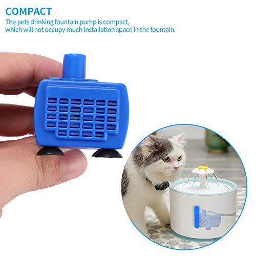 Cat Water Fountain Pump, Pet Fountain Pump Replacement Compatible Motor, Low Energy Consumption Ultra Quiet Drinking Pump with LED Light for Kitten Dog Pet Fountain Dispenser