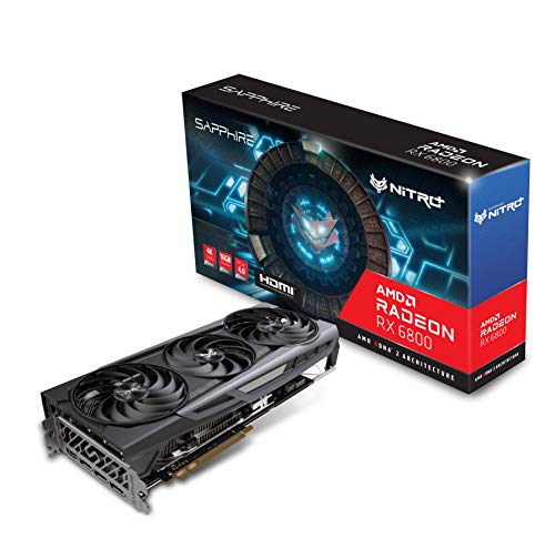 Sapphire 11305-01-20G Nitro+ AMD Radeon RX 6800 PCIe 4.0 Gaming Graphics Card with 16GB GDDR6