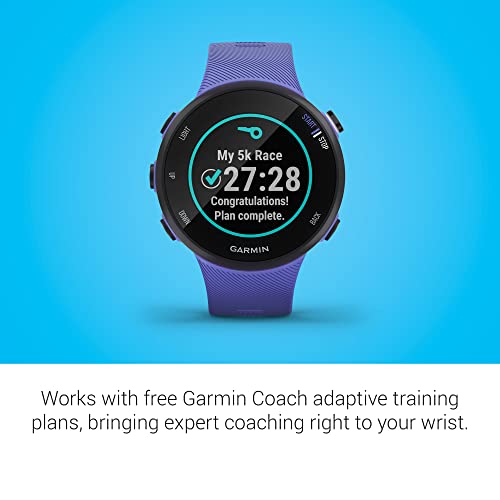 Garmin Forerunner 45s, 39MM Easy-to-Use GPS Running Watch with Garmin Coach Free Training Plan Support, Purple