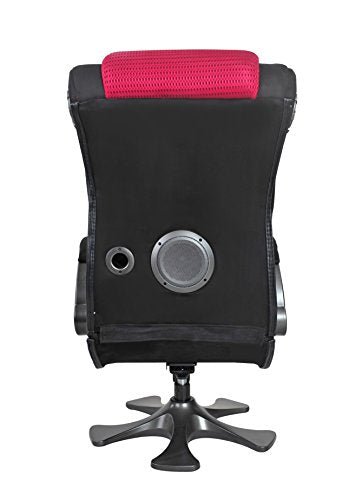 X Rocker 5129101 2.1 Sound Wireless Bluetooth 4 Speaker Video Gaming Chair with Pedestal Base & High Tech Audio 4" Subwoofer, 35.63 x 41.34 x 27.17, Black/Red