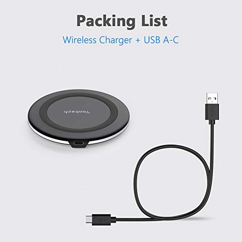 Yootech Wireless Charger,10W Max Fast Wireless Charging Pad Compatible with iPhone 13/13 Pro/13 Mini/13 Pro Max/SE 2022/12/SE 2020/11/X/8,Samsung Galaxy S22/S21/S20/S10,AirPods Pro(No AC Adapter)