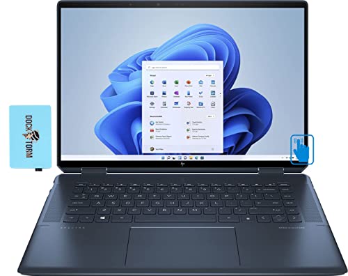 2022 Newest HP Spectre X360 16.0" Touch 3K+ IPS 2-in-1 Laptop 12th Gen (Intel i7-12700H 14-Core, 16GB RAM, 2TB PCIe SSD, Intel Iris Xe, Backlit KYB, Active Pen, FP, WiFi 6, BT 5.2, Win11Pro) w/Hub