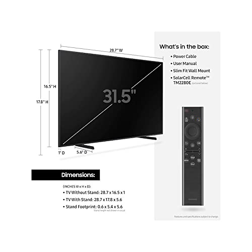 Samsung QN32LS03BB 32 inch The Frame QLED 4K UHD Quantum HDR Smart TV (2022) Bundle with Samsung 32" The Frame Customizable Bezel Brown