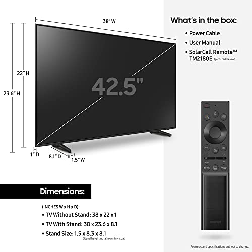 Samsung QN43Q6DAAFXZA 43" 4K QLED Quantum HDR Smart TV with a Samsung HW-A450 2.1ch Black Wireless Soundbar with Dolby Atmos (2021)