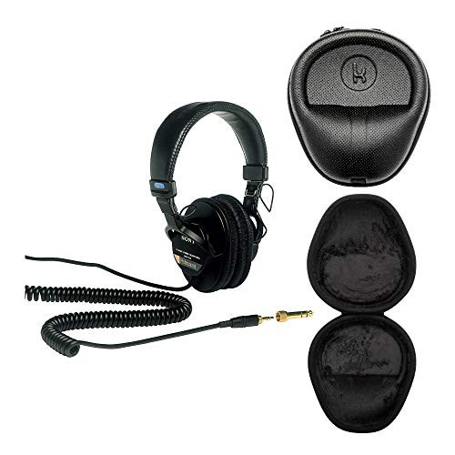 Sony MDR7506 Professional Large Diaphragm Headphone with Knox Gear Hard Shell Headphone Case Bundle (2 Items)