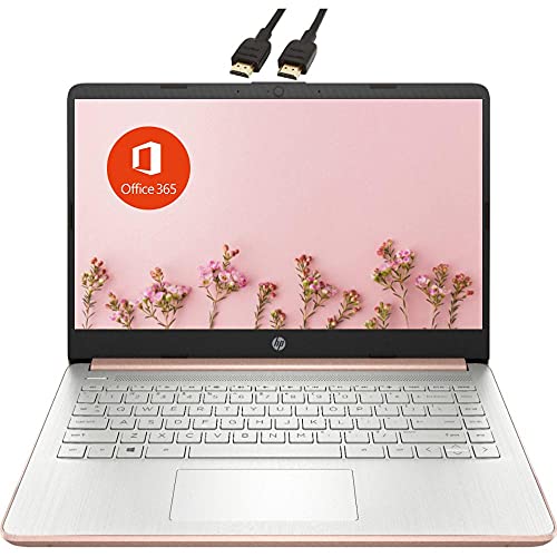2022 Newest HP Premium 14-inch HD Laptop| Intel Celeron N4020 to 2.8GHz 8GB RAM 128GB(64GB SSD+ 64GB Card)| Webcam Bluetooth HDMI USB-C Wi-Fi| Win 11 S with 1 Year MS 365| LIONEYE Bundle| Rose Gold
