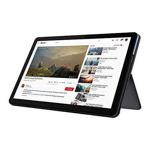 2020 Lenovo Chromebook Duet 2-in-1 10.1" FHD Touchscreen Tablet Computer, MediaTek Helio P60T CPU, 4GB RAM, 128GB SSD, ARM G72 MP3 Graphics, Dual Webcam, USB-C, Chrome OS, Blue+Gray