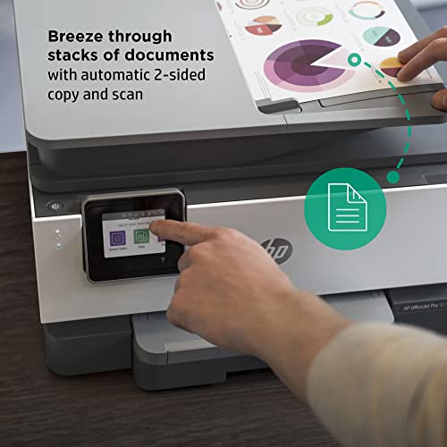 HP OfficeJet Pro 9018e Wireless All-in-One Inkjet Color Printer, Auto 2-Sided, Print & Copy & Scan & Fax, 22ppm, 4800 x 1200dpi, 35-Sheet ADF, 2.7" Color Touchscreen Display, Lanbertent Printer Cable