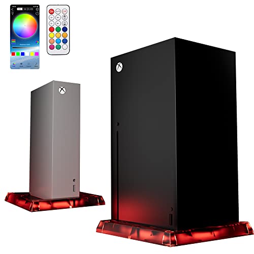 LED Light Stand for Xbox Series X S Console DOBEWINGDELOU 12 Colors 300 Effects Music Sync Color Changing Lights DIY Decoration Accessories Vertical Stand with IR Remote and App Control