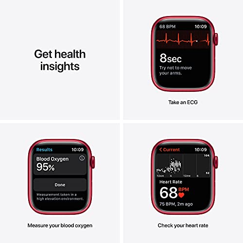 Apple Watch Series 7 [GPS 45mm] Smart Watch w/ (Product) RED Aluminum Case with (Product) RED Sport Band. Fitness Tracker, Blood Oxygen & ECG Apps, Always-On Retina Display, Water Resistant