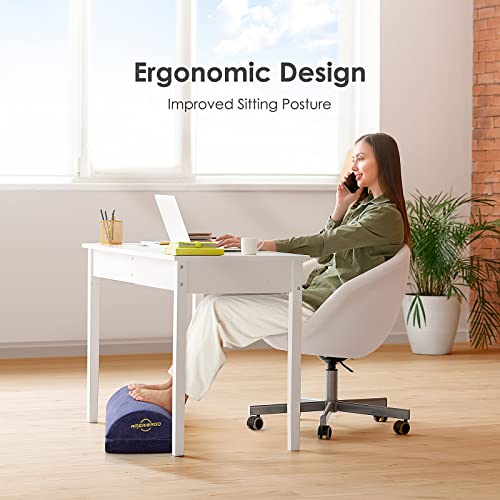 Foot Rest for Under Desk at Work, Ergonomic Memory Foam Foot Stool Cushion for Home Office, Gaming, Computer - Adjustable 2 Heights Under Desk Footrest with Breathable Washable Cover by AMERIERGO
