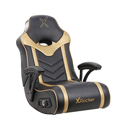 X Rocker 24K 2.1 BT Floor Rocker Gaming Chair, 36.2" x 20.8" x 31.5", Black/Gold