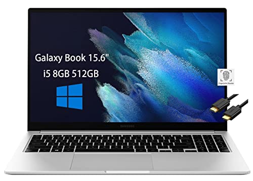 2022 Samsung Galaxy Book 15.6" FHD (Intel 4-Core i5-1135G7, 8GB RAM, 512GB PCIe SSD), IPS Business Laptop, Fingerprint Reader, Wi-Fi 6, Webcam, IST Computers HDMI, Windows 10 Pro