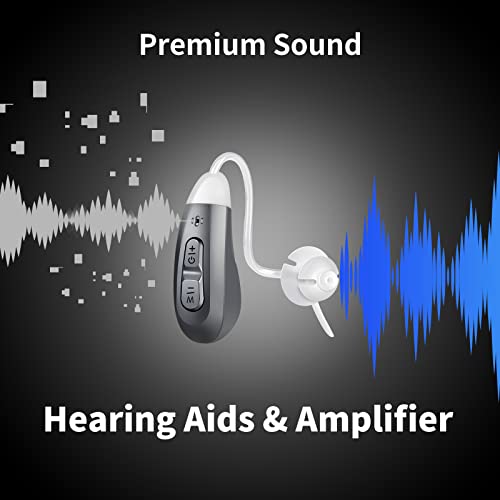 Hearing Aids for Seniors Adults, 2022 New Upgrade Digital Chip BTE Hearing Amplifier Rechargeable with Noise Cancelling Contact Charging Box