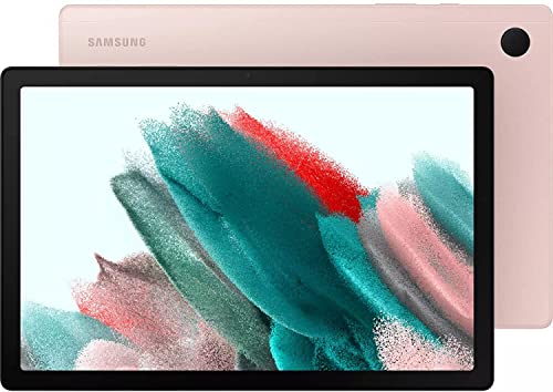 Samsung Galaxy Tab A8 Android Tablet, 10.5” LCD Screen, 64GB Storage + 128GB microSD Memory Card and Wacky Jacky Cleaning Cloth (Pink Gold)