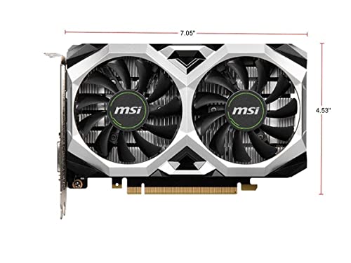 MSI Gaming GeForce GTX 1650 128-Bit HDMI/DP/DVI 4GB GDRR6 HDCP Support DirectX 12 VR Ready OC Graphics Card (GTX 1650 D6 Ventus XS OCV1)