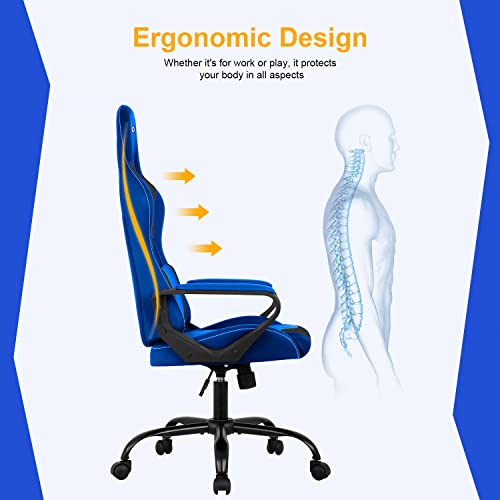 PC Gaming Chair Ergonomic Office Chair Desk Chair PU Leather Computer Chair High Back Racing Chair with Lumbar Support Armrest for Home Office