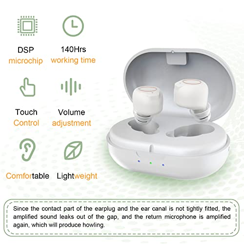 KThear Hearing Aids Rechargeable Invisible Hearing Aid for Adults Seniors,Nano Hearing Amplifier with Noise Cancellation
