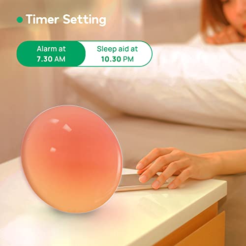 Smart Table Lamp, Winees Bedside Lamp Compatible with Alexa Google Home, WiFi APP Control Night Light, RGB Color Changing Dimmable LED Nightstand Smart Lights for Bedrooms and Living Room