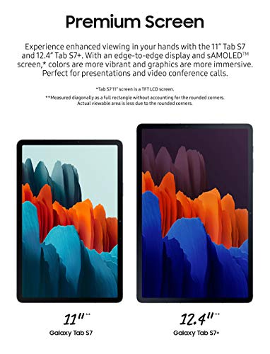 SAMSUNG Galaxy Tab S7+ (5G Tablet) LTE/WiFi (Verizon), Mystic Black - 128 GB (2020 Model - US Version & Warranty) - SM-T978UZKAVZW