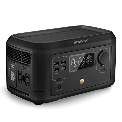 EF ECOFLOW Portable Power Station RIVER mini, 210Wh Backup Lithium Battery, Fast Charging, 110V/300W AC Outlets, DC and USB Ports, Solar Generator for Outdoor Camping Travel Hunting Emergency