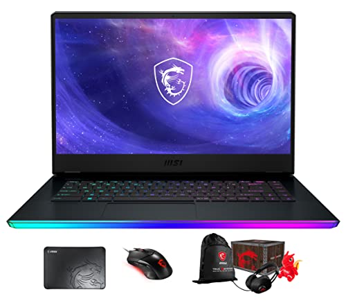 MSI Raider GE66-15 Gaming & Entertainment Laptop (Intel i9-12900HK 14-Core, 64GB DDR5 4800MHz RAM, 2x8TB PCIe SSD RAID 0 (16TB), RTX 3070 Ti, Win 11 Pro) with Loot Box, Clutch GM08, Pad