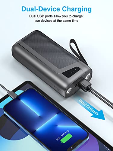 XEGNER Portable Charger, Power Bank 30000mAh Ultra High Capacity, Portable Phone Charger with Dual Outputs, 6W Bright Flashlight, Battery Pack for iPhone, Tablet, and More