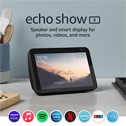 Echo Show 8 (2nd Gen, 2021 release) | HD smart display with Alexa and 13 MP camera | Charcoal