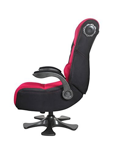 X Rocker 5129101 2.1 Sound Wireless Bluetooth 4 Speaker Video Gaming Chair with Pedestal Base & High Tech Audio 4" Subwoofer, 35.63 x 41.34 x 27.17, Black/Red