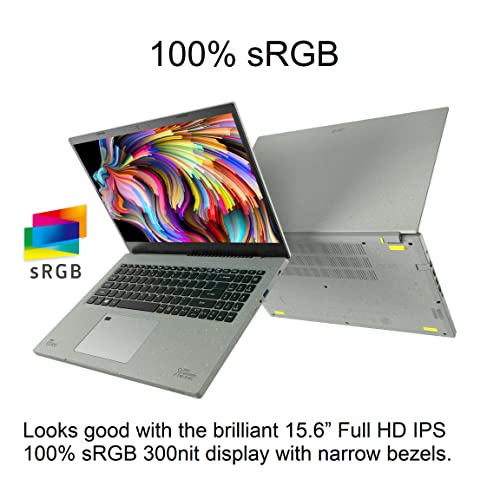 Acer Aspire Vero AV15-51-7617 Green PC | 15.6" FHD IPS 100% sRGB Display | 11th Gen Intel Core i7-1195G7 | Intel Iris Xe Graphics | 16GB DDR4 | 512GB NVMe SSD | Wi-Fi 6 | PCR Materials | Vero Sleeve