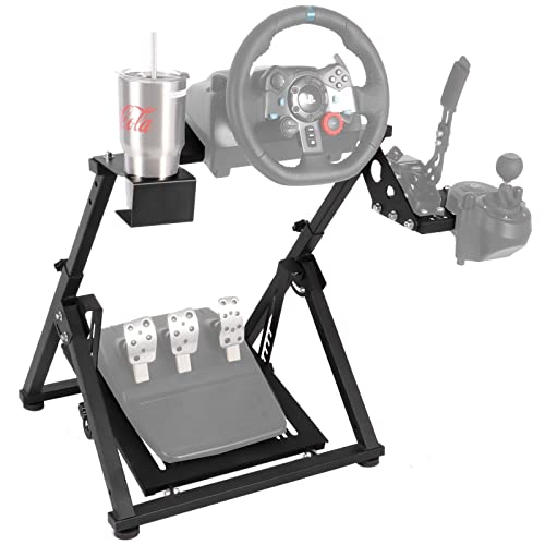 Hottoby Racing Wheel Stand Adjustable for Logitech G25 G27 G29 G920 Driving Simulator for PC,PS4,Xbox Racing Wheel Shifter and Pedals Stand