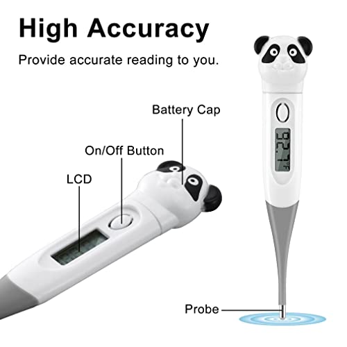 Digital Thermometer, Accurate Oral Underarm Rectal Temperature Thermometer, Flexible Tip & Waterproof（White）