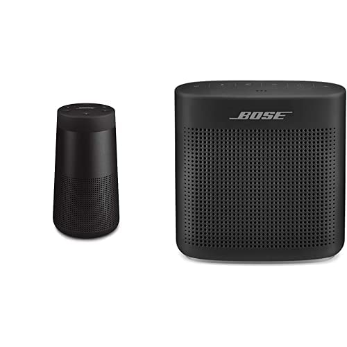 Bose Sound Link Revolve (Series II) Sound Speakers, Bluetooth Black & Bose Sound Link Color II Speaker, Bluetooth Soft Black