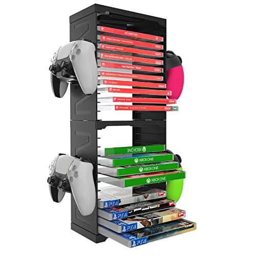 Video Game Storage, Storage Tower for PS5 Games, Storage Stand for Xbox Nintendo Switch Games (for 24 Game Boxes)