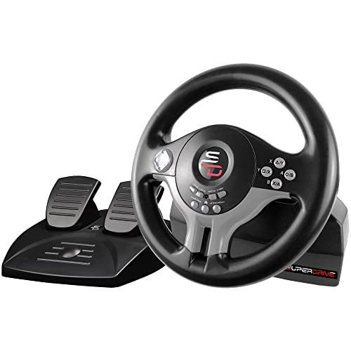 Superdrive - Racing Steering Wheel Driving Wheel SV200 with pedals and shift paddles for Nintendo Switch - PS4 - Xbox One - PC