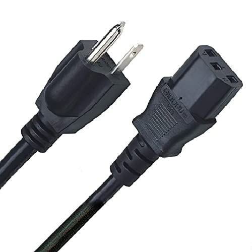 Dracaena 2Pack 6 ft 14 AWG Heavy Duty Computer Power Cord - NEMA5-15P to C13 - Power Cable - IEC 60320 C13 to NEMA 5-15 (M) - Black