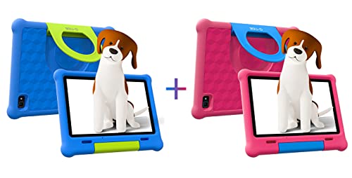 G-TiDE Kids Tablet, 10 inch Android 11 Tablet for Kids, 32GB ROM, Quad-Core, HD Dual Camera, WiFi Bluetooth, Parental Control, Kids App Klap with Kid-Proof Case and Screen Protector, Pink&Blue