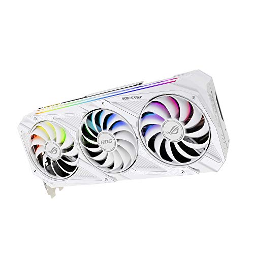 ASUS ROG STRIX NVIDIA GeForce RTX™ 3090 White OC Edition Gaming Graphics Card (PCIe 4.0, 24GB GDDR6X, HDMI 2.1, DisplayPort 1.4a, White color scheme, Axial-tech Fan Design, 2.9-slot, Super Alloy Power