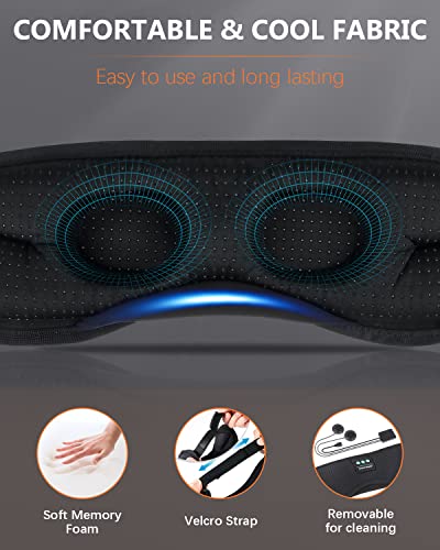 Sleep Headphone, Bluetooth Wireless White Noise Sleeping Eye Mask,3D Breathable Sleep Mask with Timer for Sleeping Travel Relaxation, Meditation, Cool Gadgets for Women Man