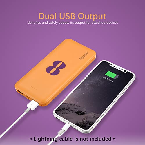 2-Pack Miady 10000mAh Dual USB Portable Charger, Fast Charging Power Bank with USB C Input, Backup Charger for iPhone X, Galaxy S9, Pixel 3 and etc …