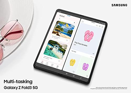 SAMSUNG Galaxy Z Fold 3 5GFactory Unlocked US Version Tablet 2-in-1 Foldable Dual Screen Under Display Camera 512GB Storage, Phantom Black (Renewed)