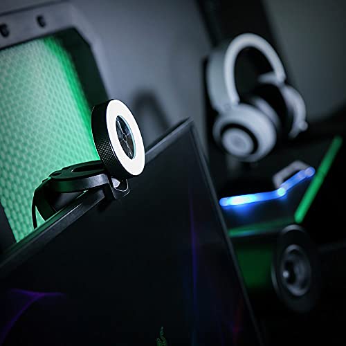 Razer Kiyo 1080p 30 FPS/720 p 60 FPS Streaming Webcam with Adjustable Brightness Ring Light, Built-in Microphone and Advanced Autofocus