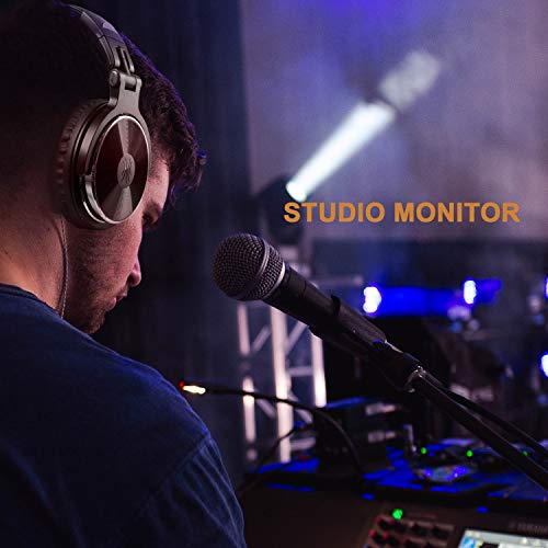 OneOdio Wired Over Ear Headphones Studio Monitor & Mixing DJ Stereo Headsets with 50mm Neodymium Drivers and 1/4 to 3.5mm Audio Jack for AMP Computer Recording Phone Piano Guitar Laptop - Black