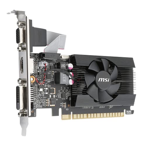 MSI Gaming GeForce GT 710 2GB GDRR3 64-bit HDCP Support DirectX 12 OpenGL 4.5 Single Fan Low Profile Graphics Card (GT 710 2GD3 LP)