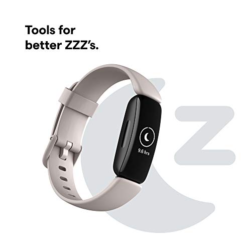 Fitbit Inspire 2 Health & Fitness Tracker with a Free 1-Year Fitbit Premium Trial, 24/7 Heart Rate, Lunar White, One Size (S & L Bands Included)